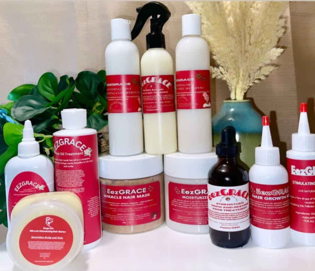 SOINS DES CHEVEUX - ENSEMBLE DE SOINS COMPLETS (11 produits de 4 oz à 16 oz)